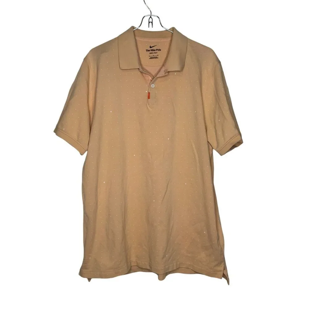 Nike Polo Men's Shirt Casual Dri-Fit Golf Short Sleeve Oversized Beige Sz. Large
